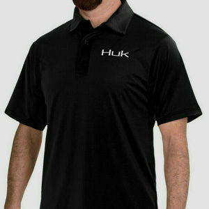 Huk Performance Black Polo Fishing Shirt New NWT